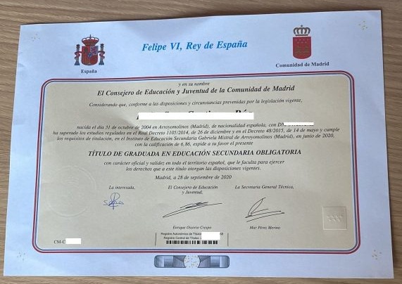 título de graduado escolar para comprar